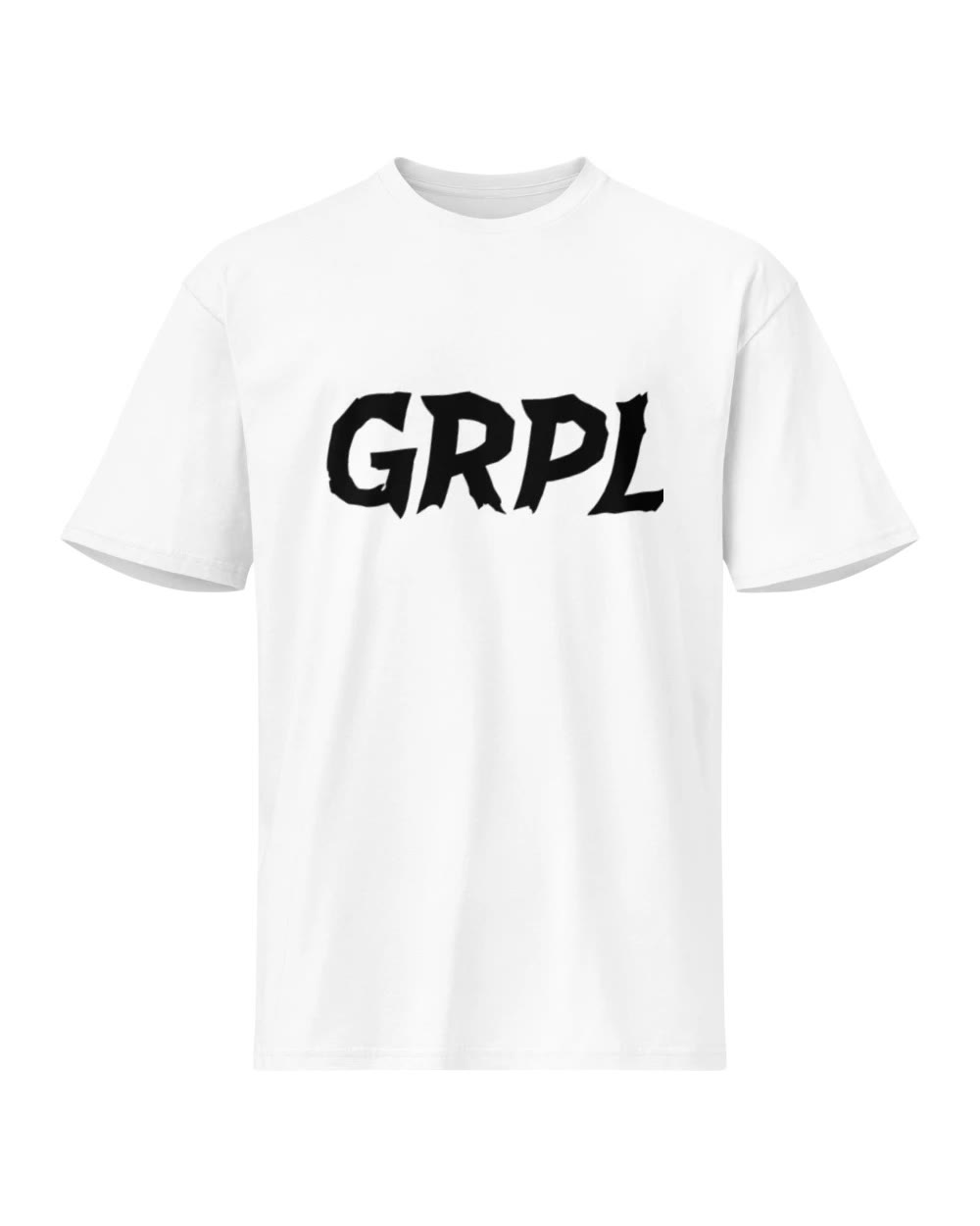 GRPL Tee (White · printed), front