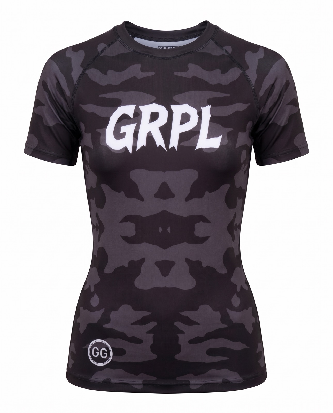 GRPL Camo Rash Guard (Women's short sleeve), front